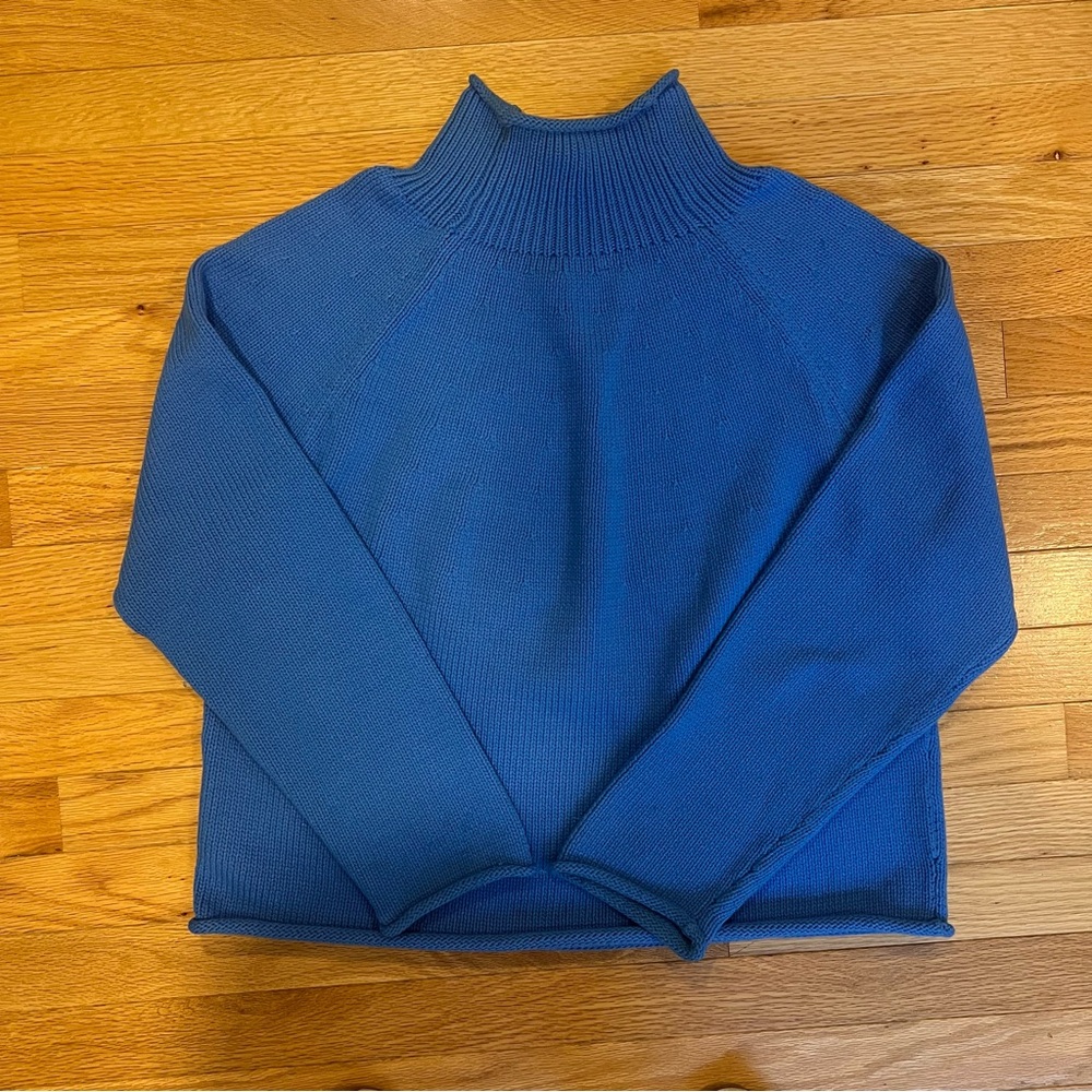 J. Crew 1988 Rollneck Sweater Bright Blue medium - Picture 5 of 5
